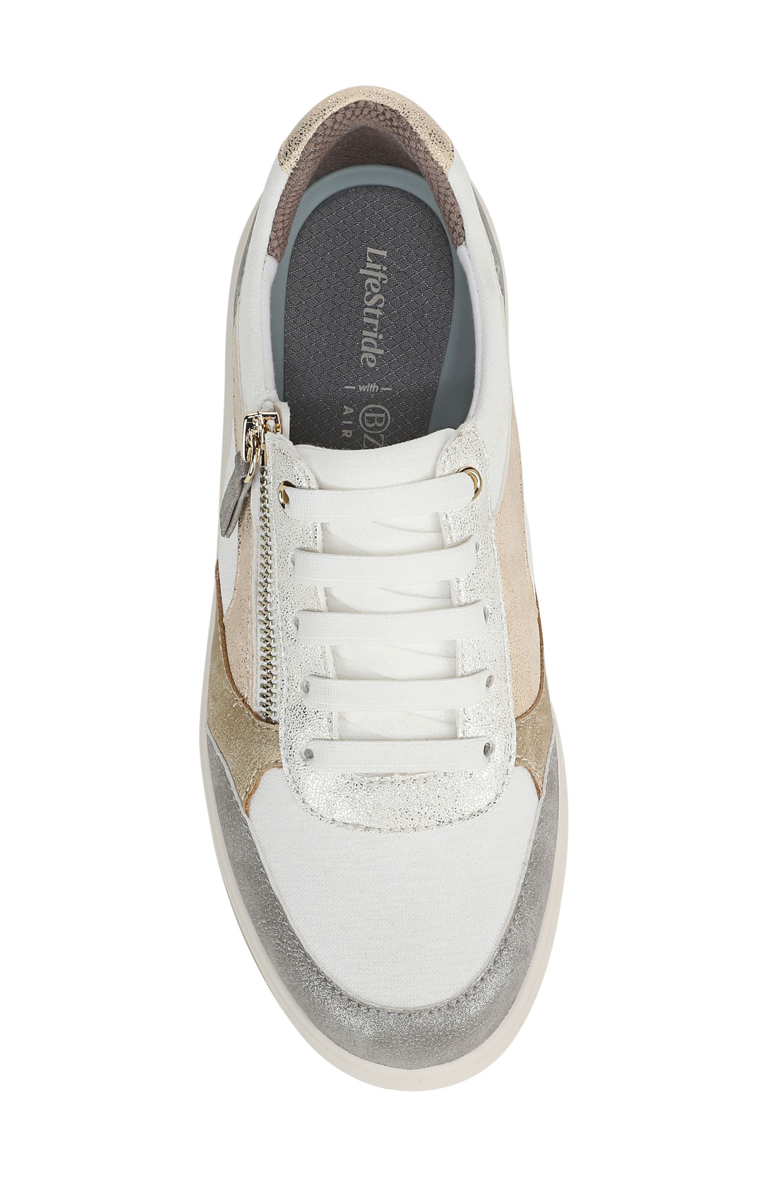LifeStride Teamplayer Sneaker, Alternate, color, Bright White/Silver/Gold Multi