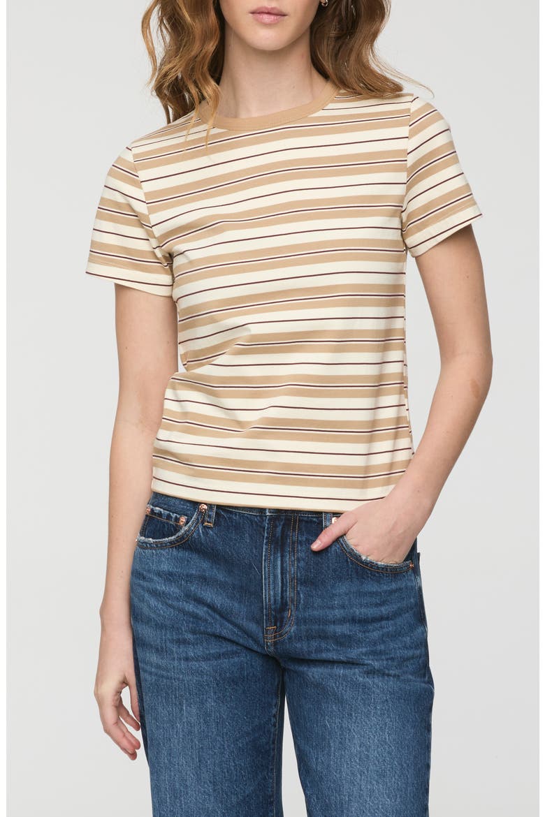 Alba Cotton T-Shirt, Main, color, TOASTED WHEAT STRIPE