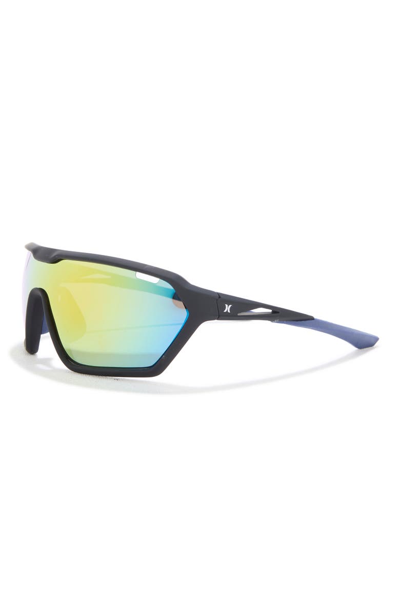51mm Polarized Angular Shield Sunglasses, Alternate, color, RUBBERIZED BLACK