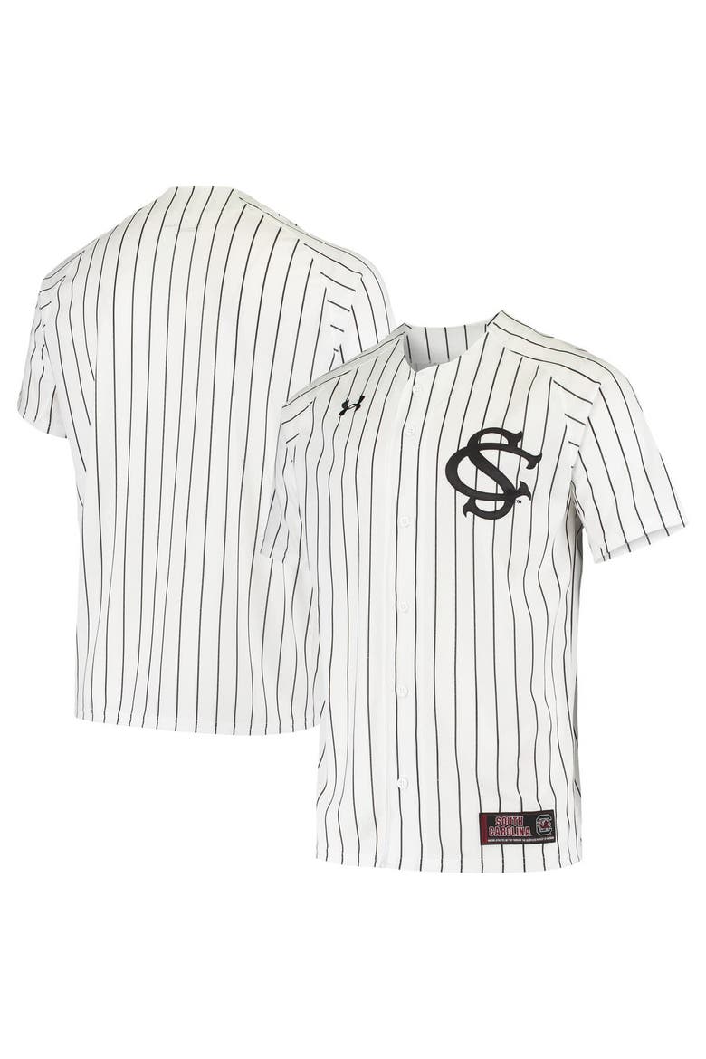 Men's Under Armour White South Carolina Gamecocks Replica Performance Baseball Jersey, Main, color, White