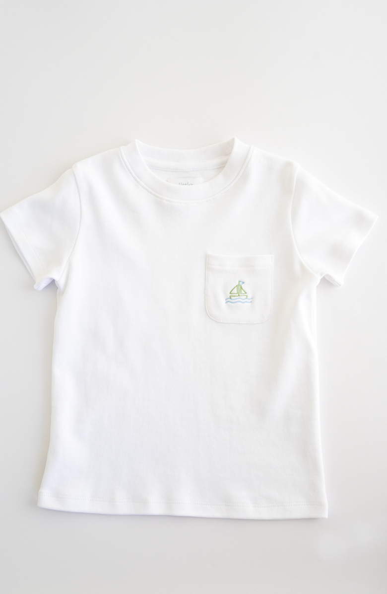 Little Paper Kids Jackson White Pocket Tee, Alternate, color, White