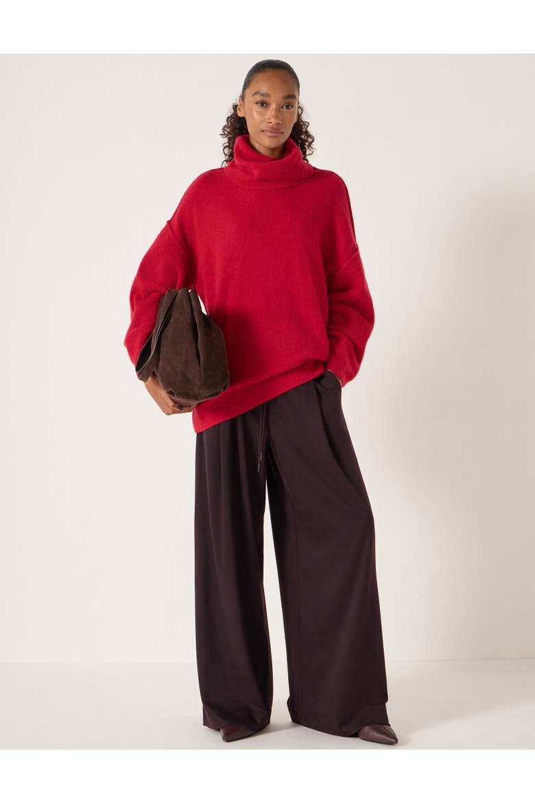 Meryl Roll Neck Sweater, Alternate, color, Fiery Red