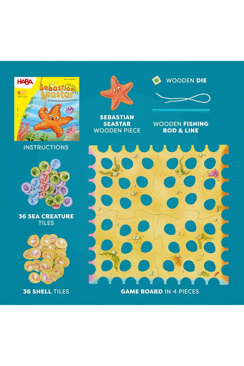 Sebastian Sea Star Fishing Board Game, Alternate, color, Multi