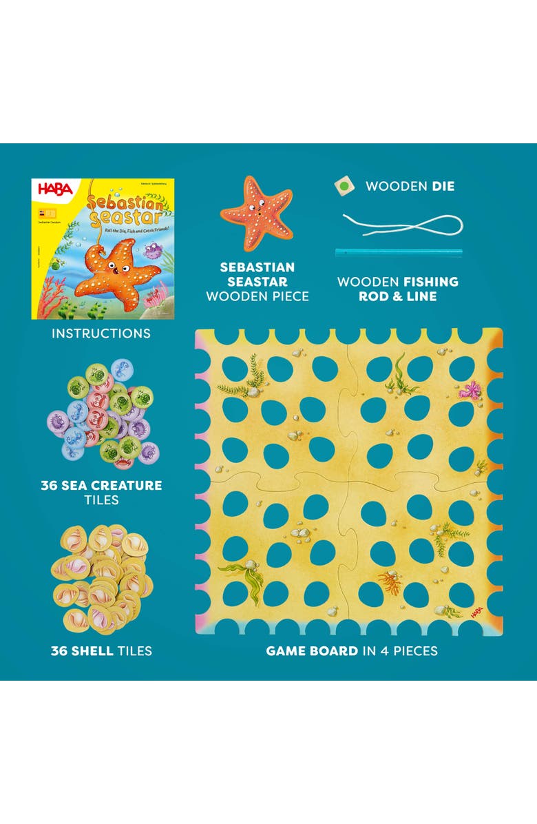 HABA Sebastian Sea Star Fishing Board Game, Alternate, color, Multi