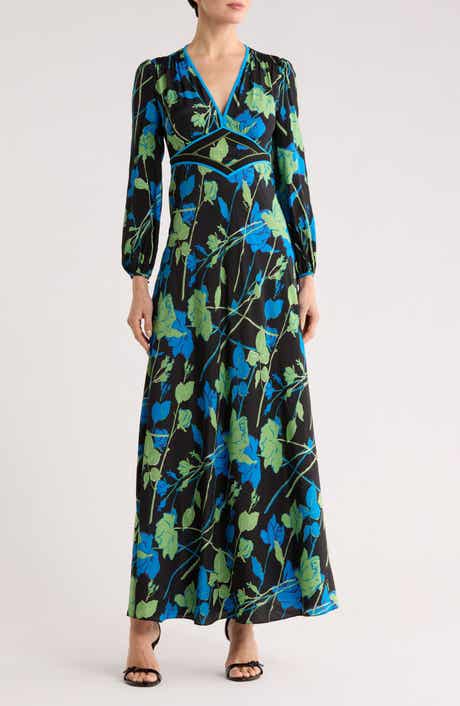 Diane von Furstenberg Seline Floral Long Sleeve Maxi Dress