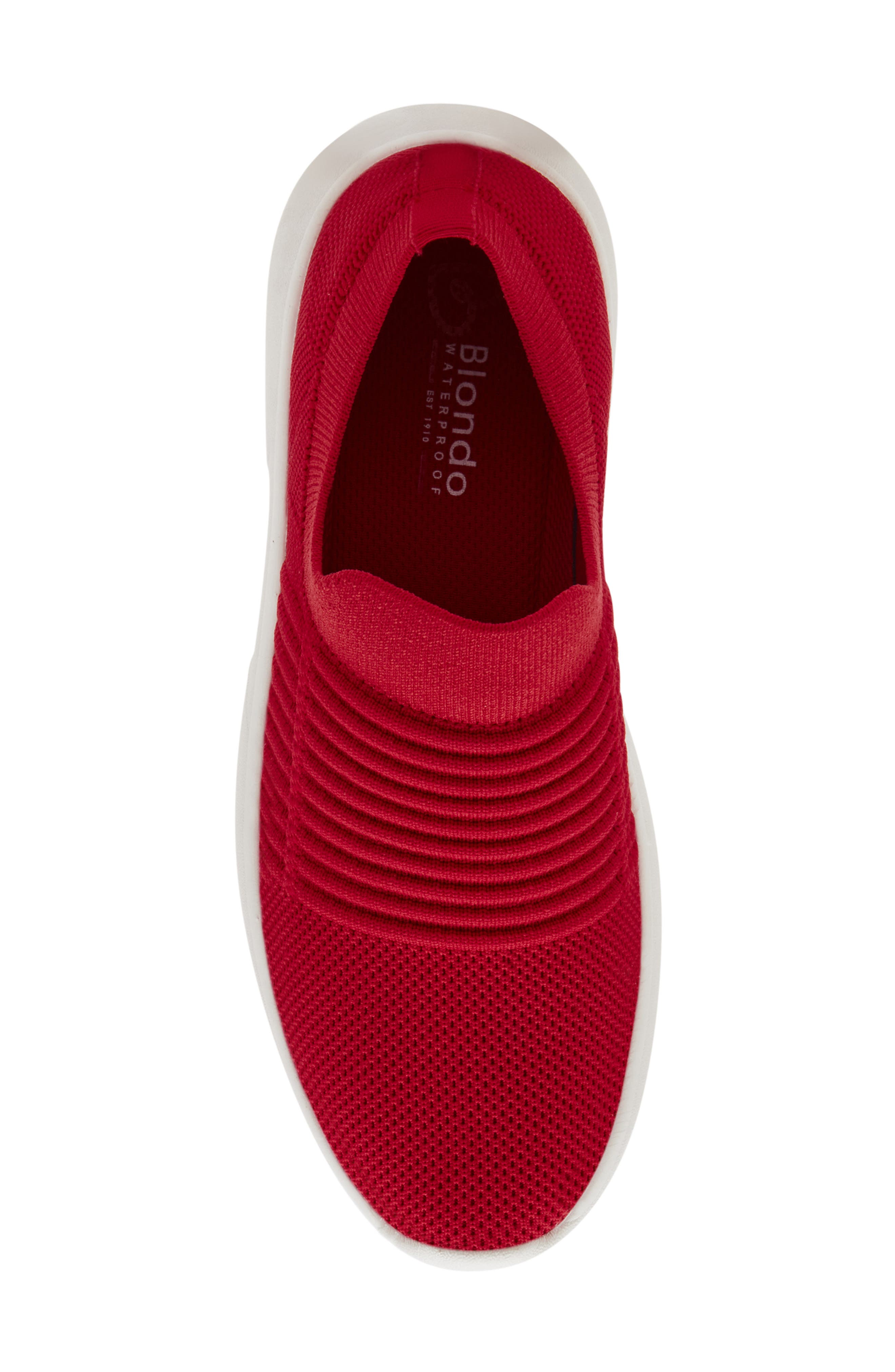 Karen Waterproof Slip-On Sneaker, Alternate, color, RED KNIT