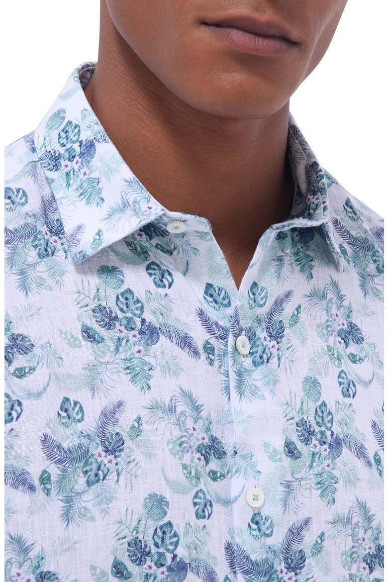 Orson Floral Short Sleeve Linen Button-Up Shirt, Alternate, color, MINT