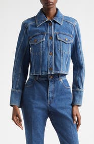 Balmain Crop Denim Jean Jacket