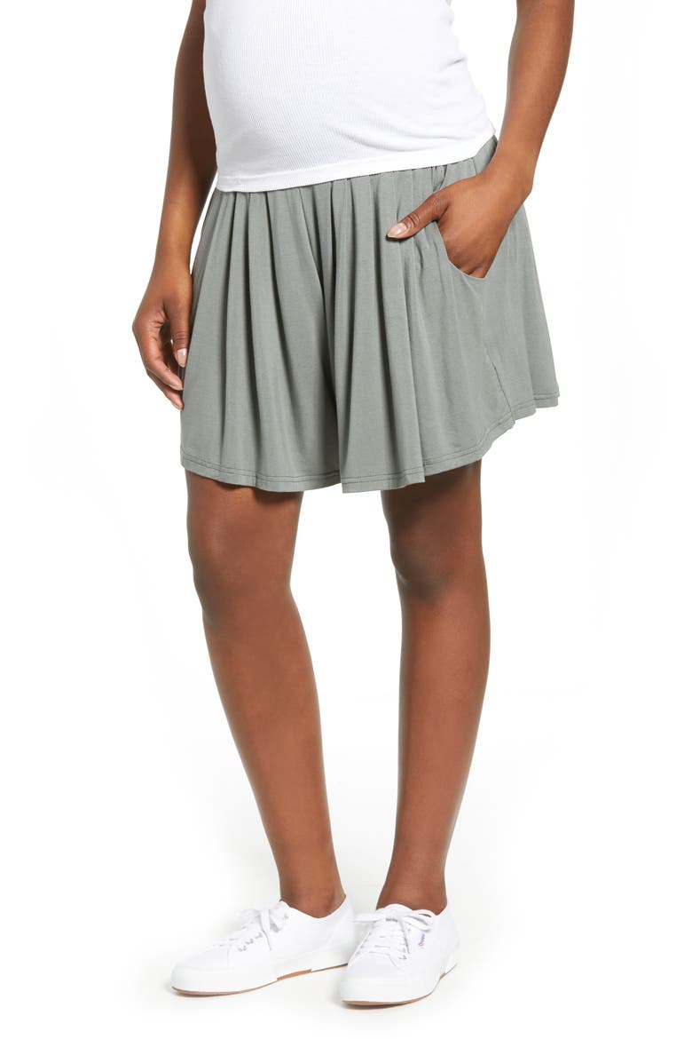 Over the Belly Maternity Culottes, Main, color, KHAKI