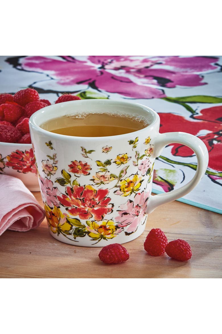 In Bloom Mug Multi Earthenware Spring, Alternate, color, White