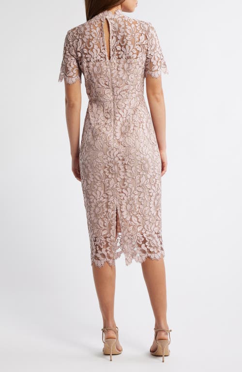 ELIZA J ELIZA J ILLUSION LACE MIDI SHEATH DRESS 