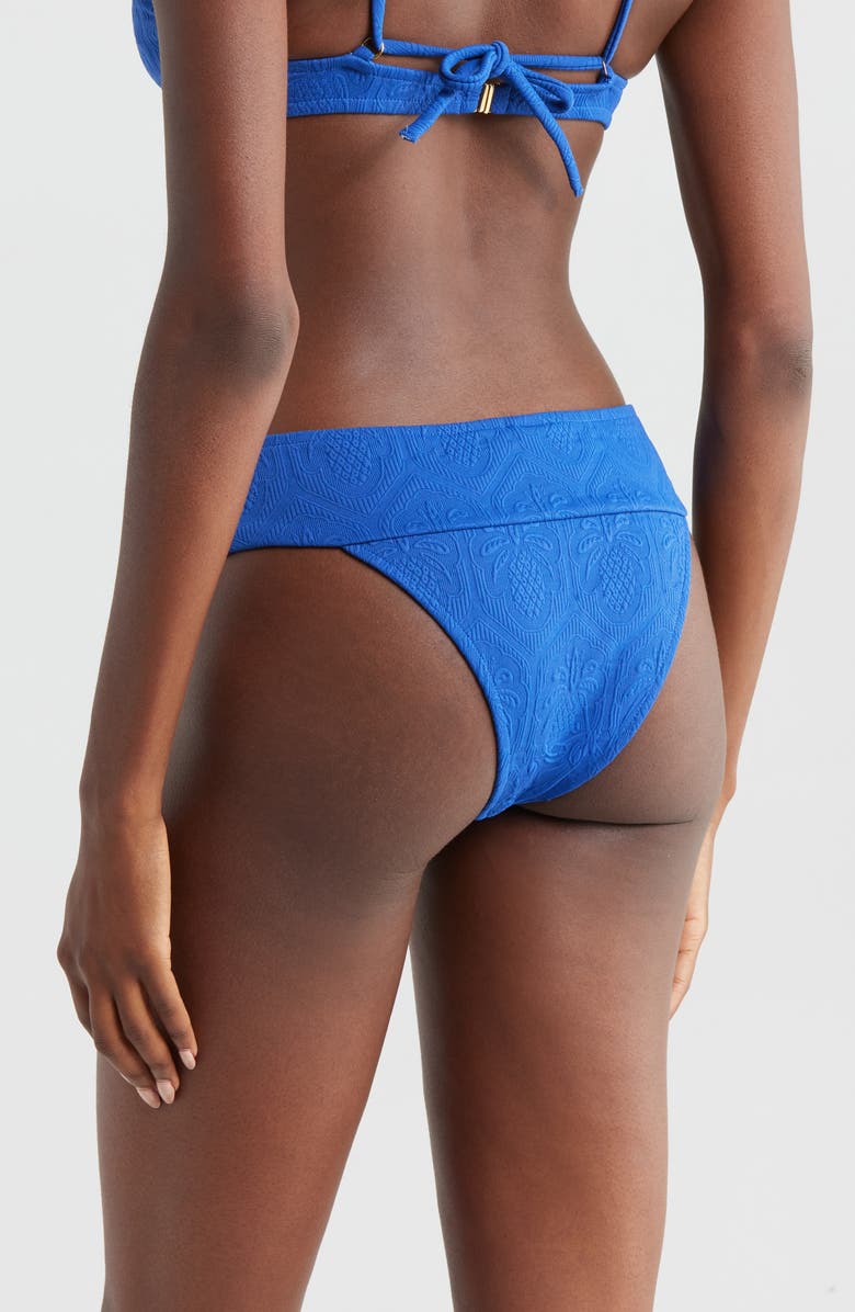 FARM Rio Blue Pineapple Matelasse Bikini Bottoms, Alternate, color, Blue
