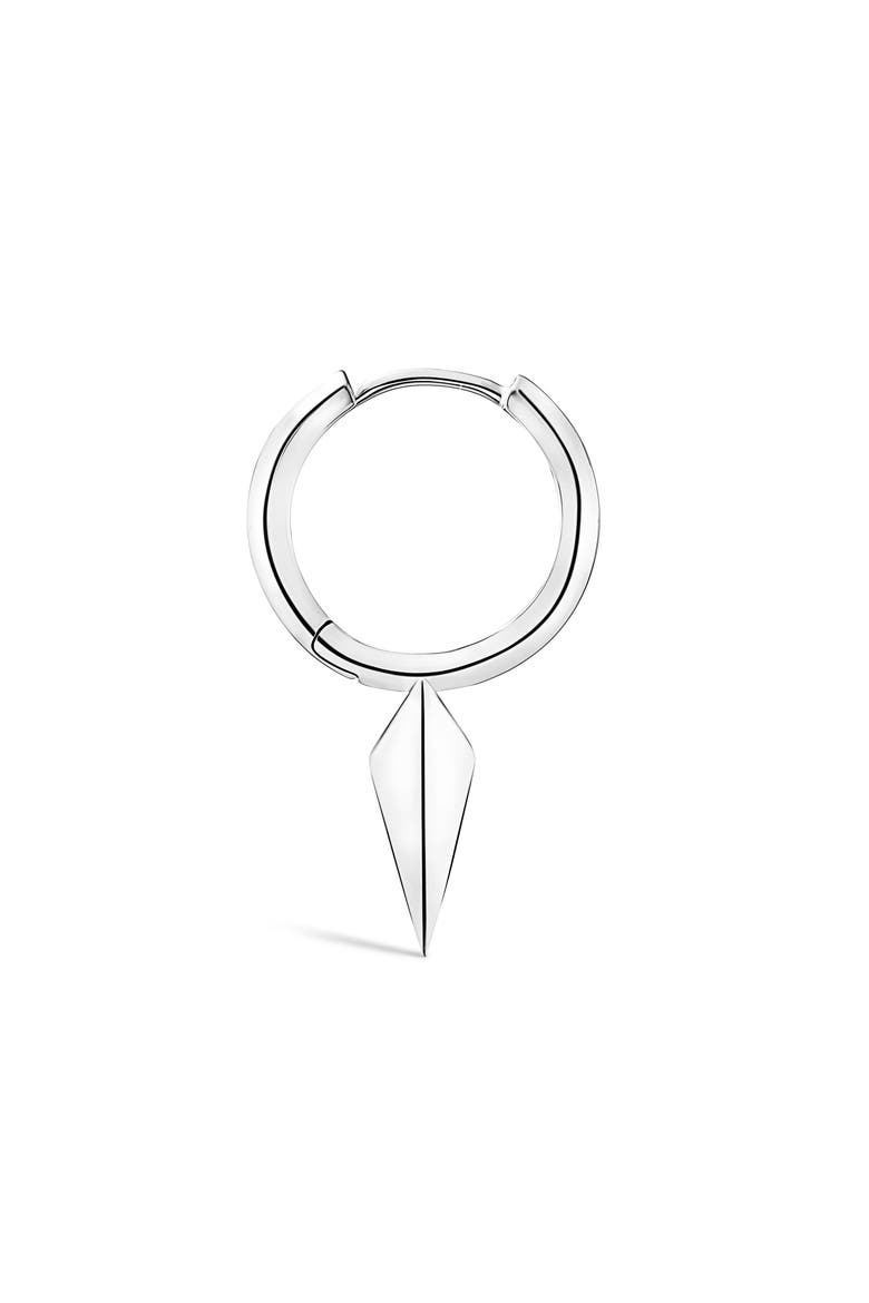 Faceted Single Long Spike Hoop Earring, Alternate, color, WHITE GOLD