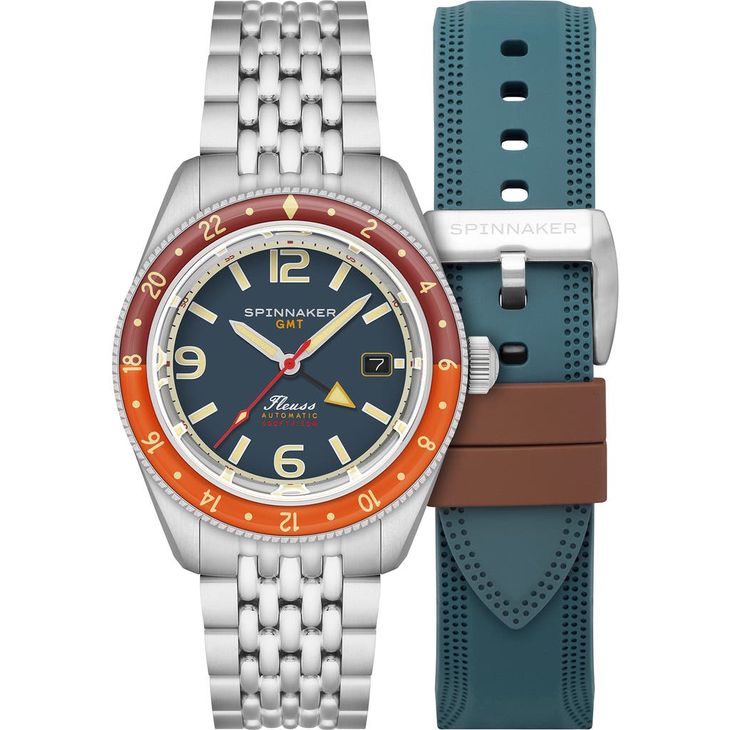 Spinnaker Fleuss Gmt Automatic Bracelet Watch, 43mm In Blue