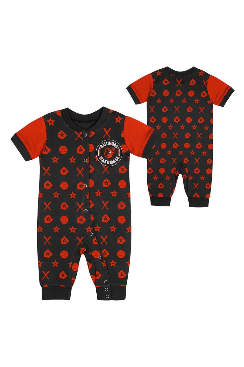 Newborn  Black Baltimore Orioles Hard 90 Coveralls, Main, color, Black