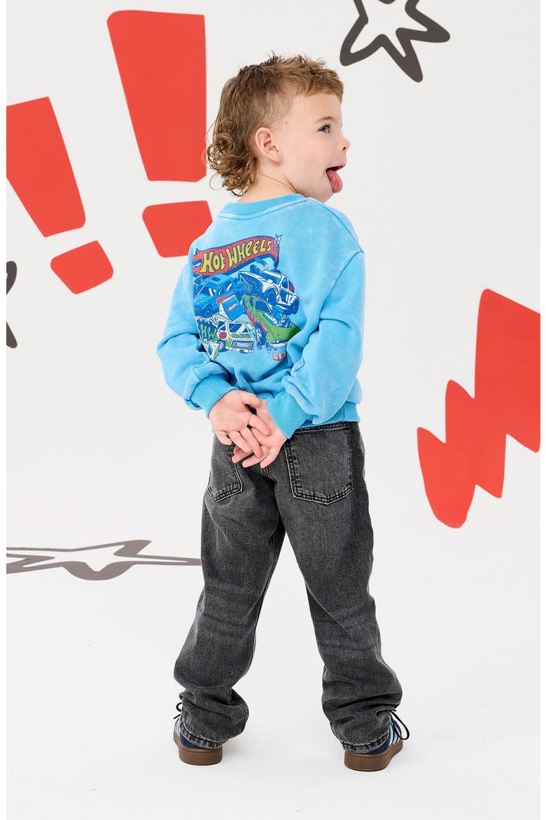Kids' Hot Wheels Graphic Sweatshirt, Alternate, color, ACID BLUE