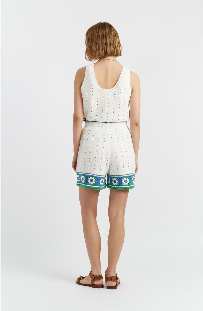 Chinti & Parker Hand Crochet Shorts, Alternate, color, Cream-Blue