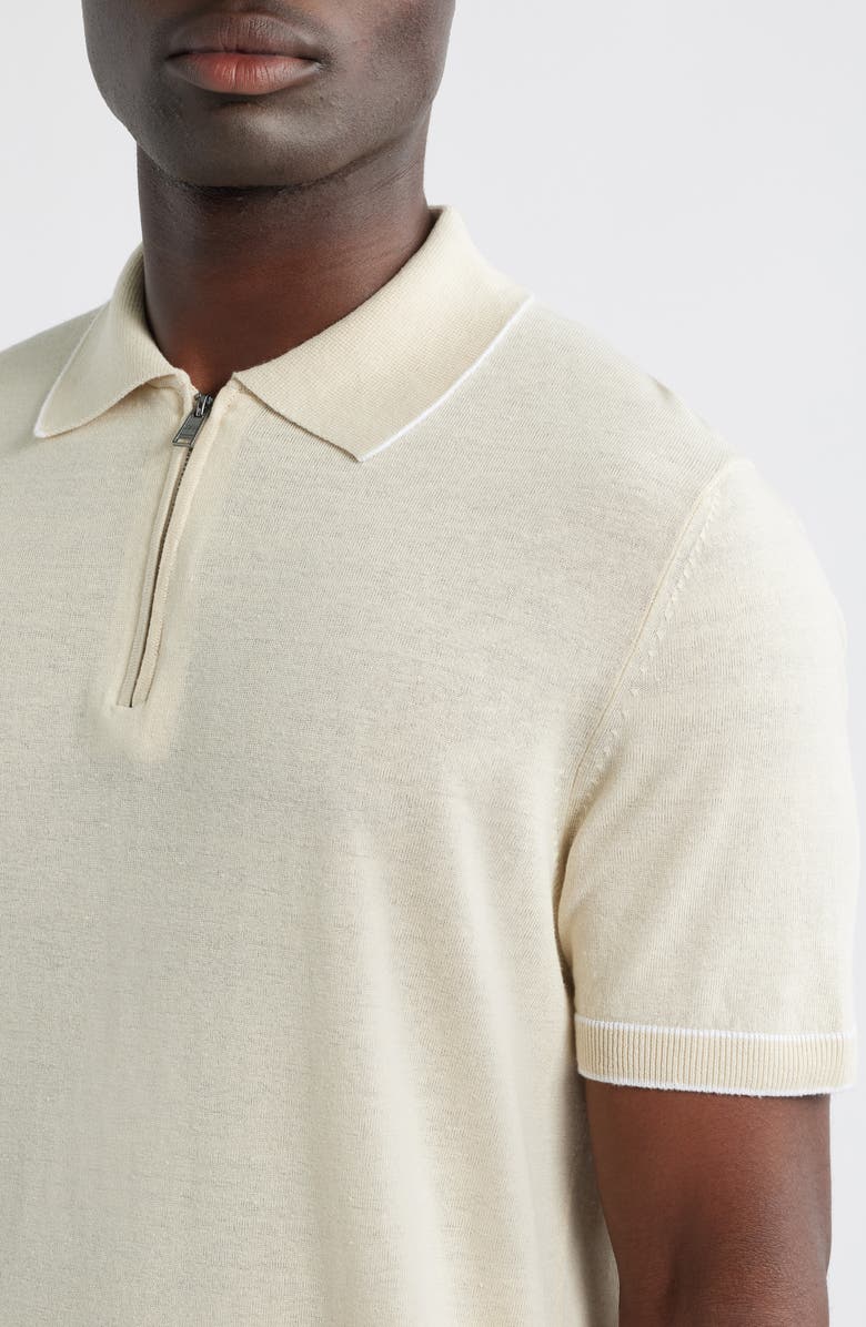 BOSS Jiovanotto Quarter Zip Polo, Alternate, color, Open White