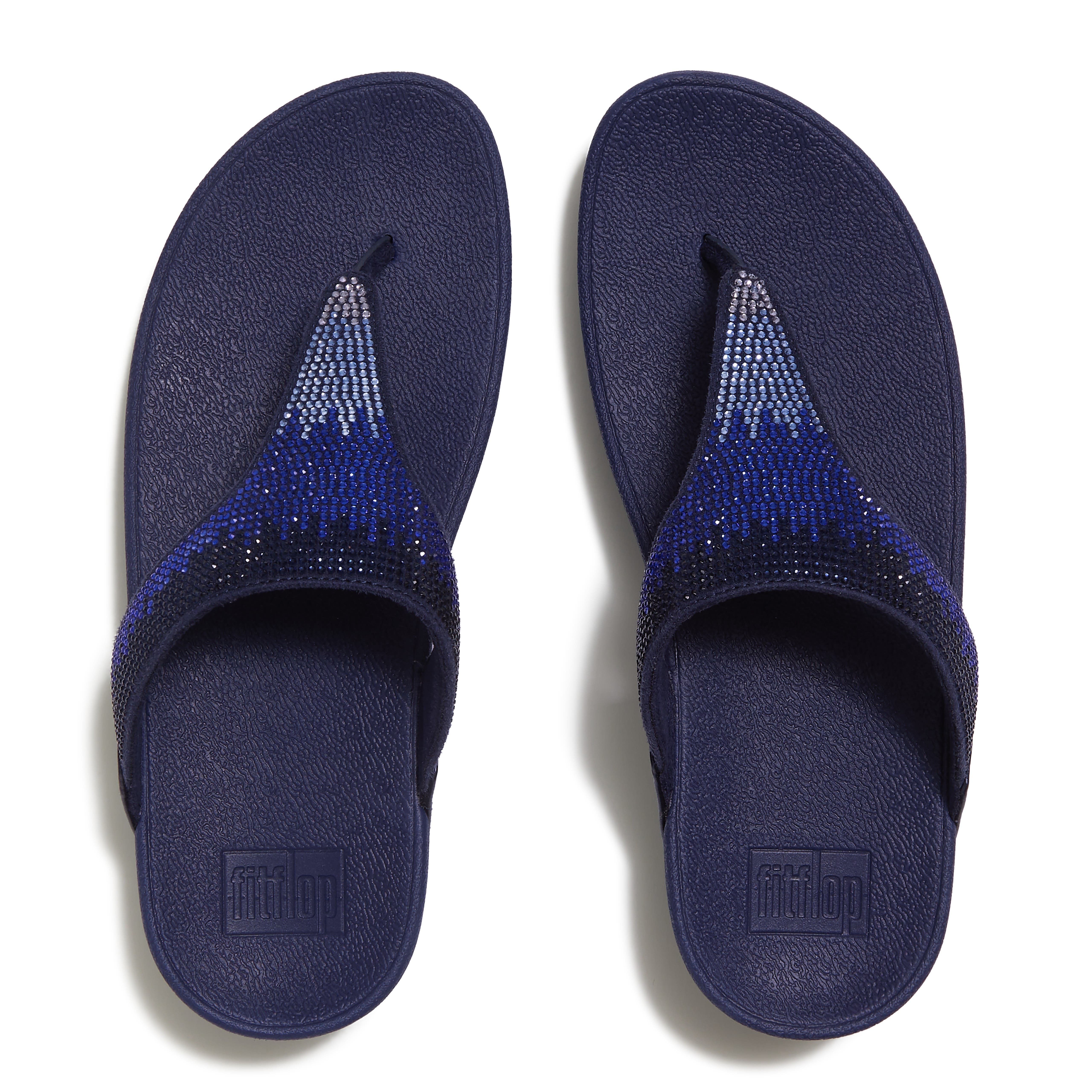 Lulu Ombre Crystal Toe-Post Sandals, Alternate, color, Nightfall Blue