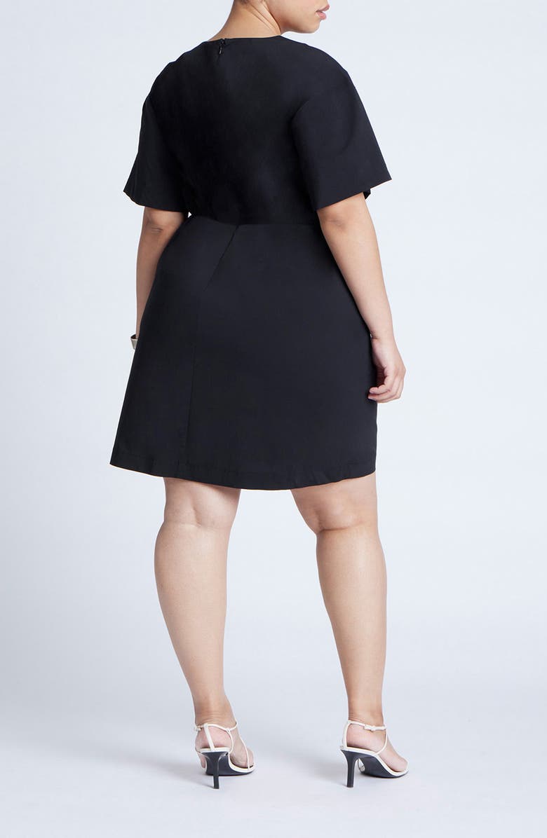 ELOQUII Twist Keyhole Poplin Dress, Alternate, color, 