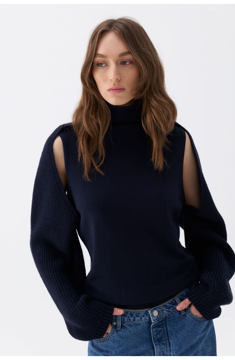 Nocturne Knitted Mix Sweater, Main, color, 