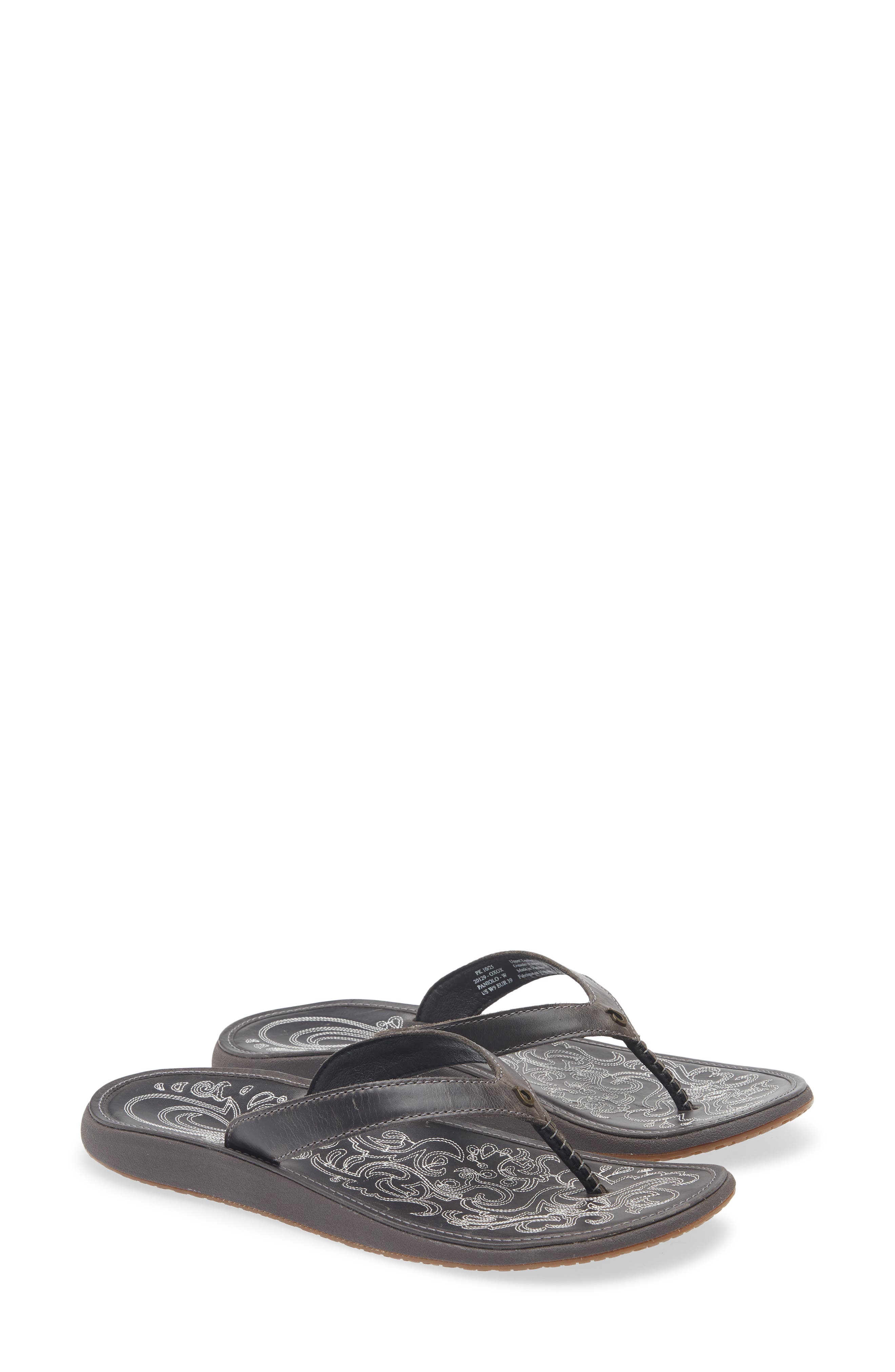 OluKai Paniolo Flip Flop, Main, color, Onyx / Onyx