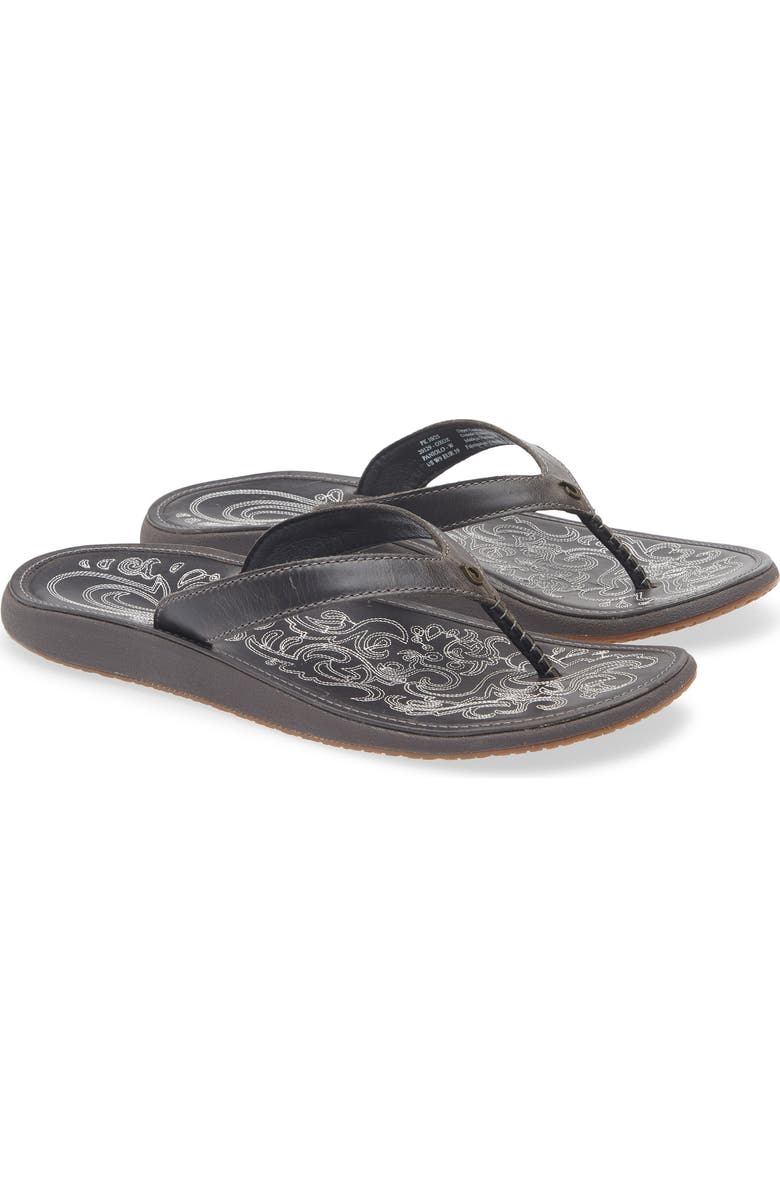 OluKai Paniolo Flip Flop, Main, color, Onyx / Onyx