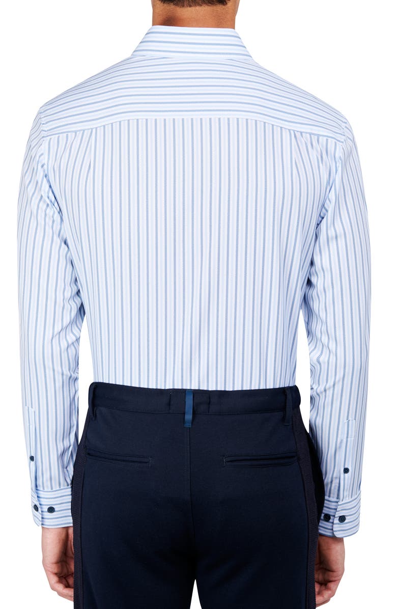 W.R.K Regular Fit Stripe Performance Stretch Dress Shirt, Alternate, color, Blue/ Blue