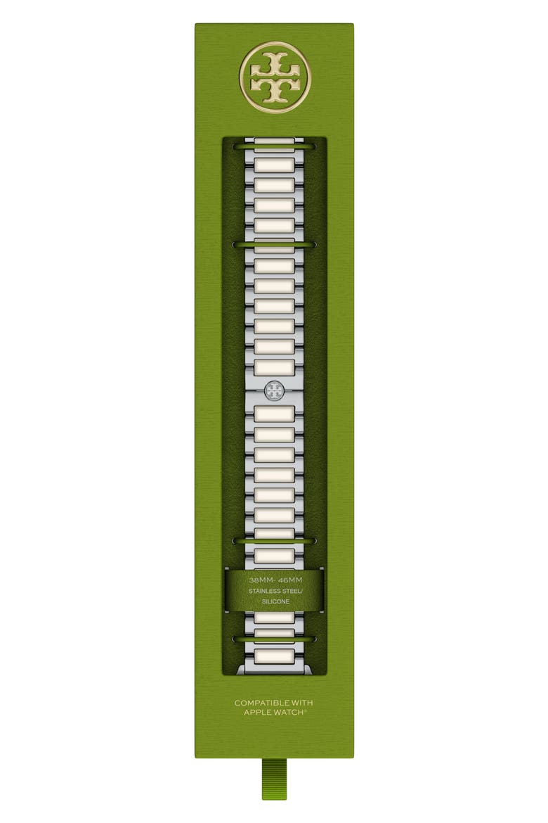 The Kira 18mm Apple Watch® Bracelet Watchband, Alternate, color, IVORY/ SILVER