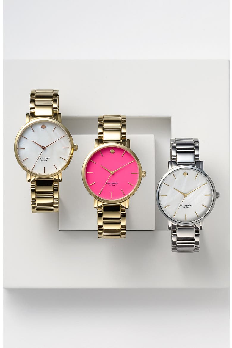 'gramercy grand' bracelet watch, 38mm, Alternate, color, SILVER
