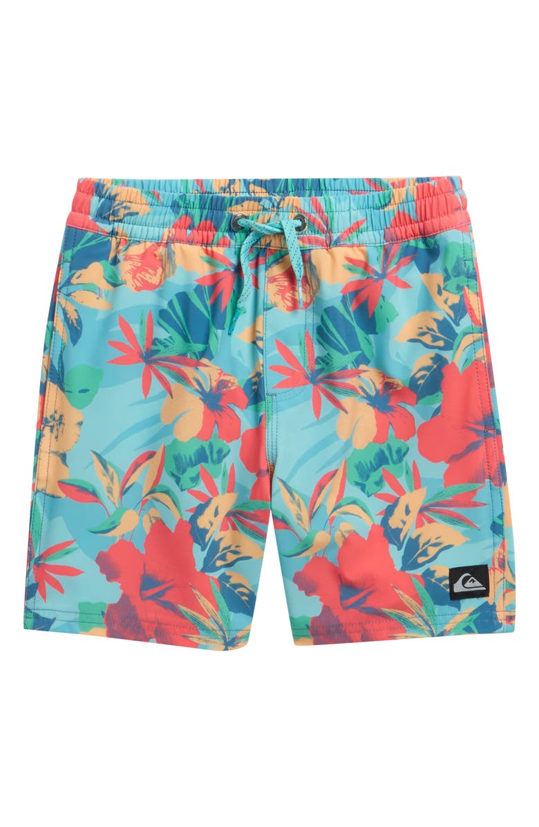 Quiksilver Kids' Surfsilk Volley Swim Trunks, Main, color, Angel Blue