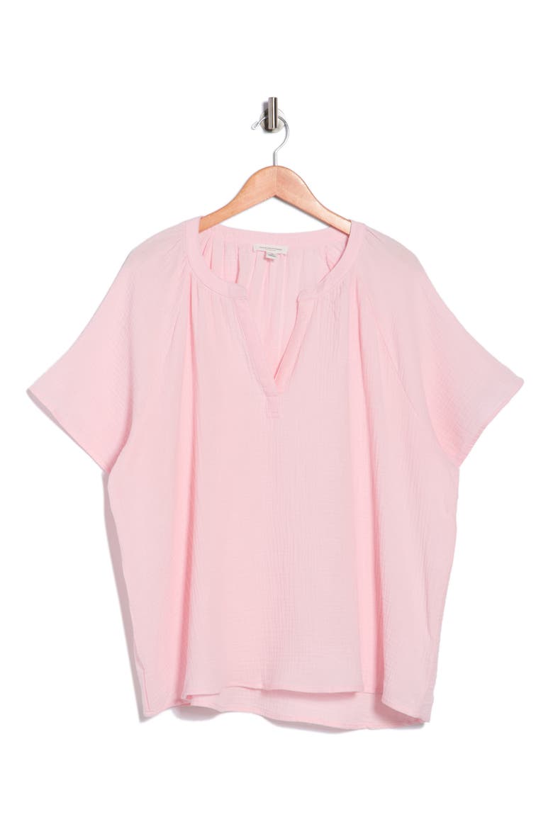 Artina Short Sleeve Blouse, Alternate, color, PALE PINK