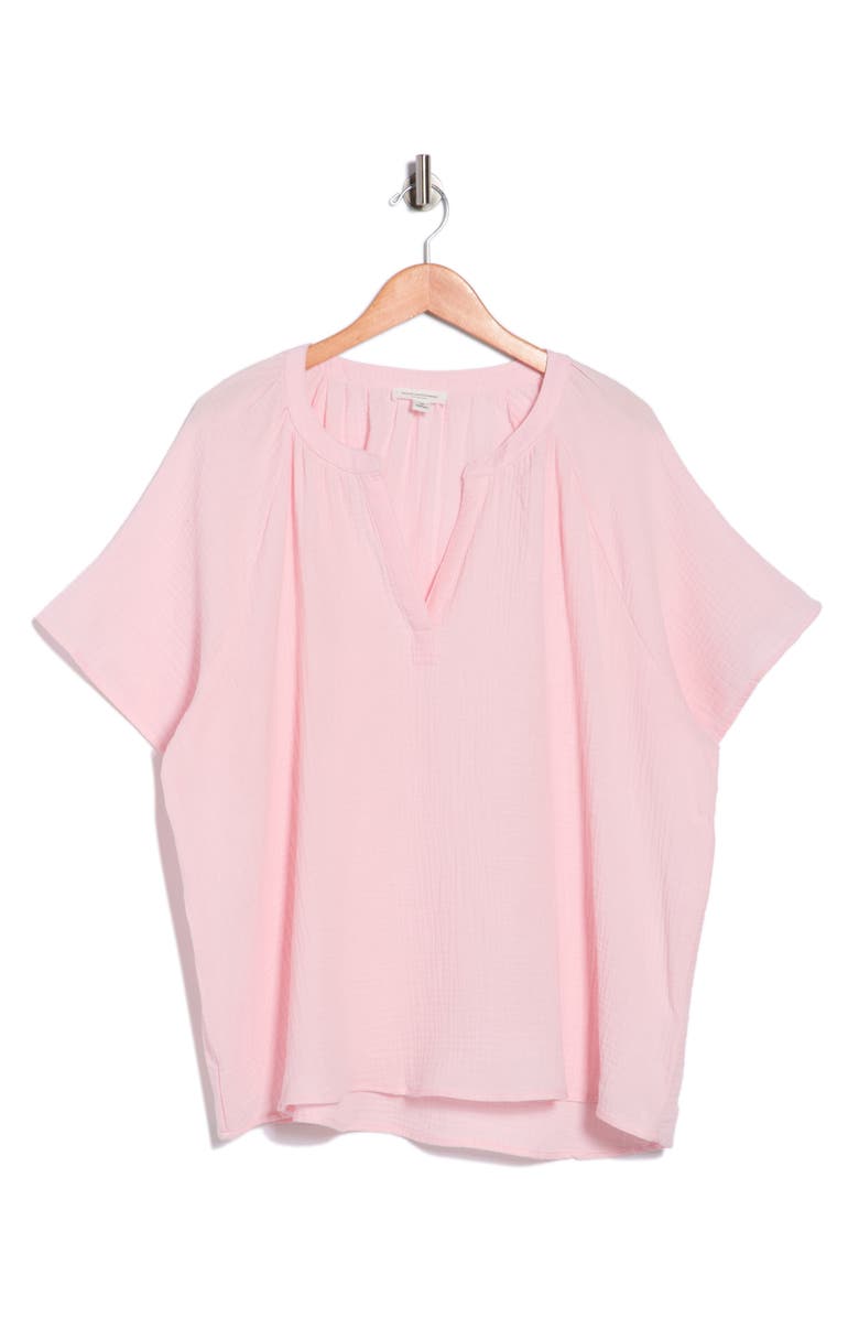 beachlunchlounge Artina Short Sleeve Blouse, Main, color, Pale Pink