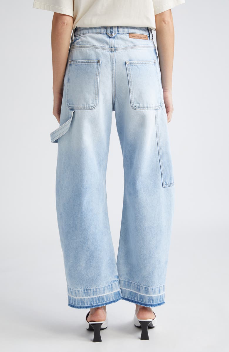 Stella McCartney High Waist Raw Released Hem Banana Leg Utility Jeans, Alternate, color,