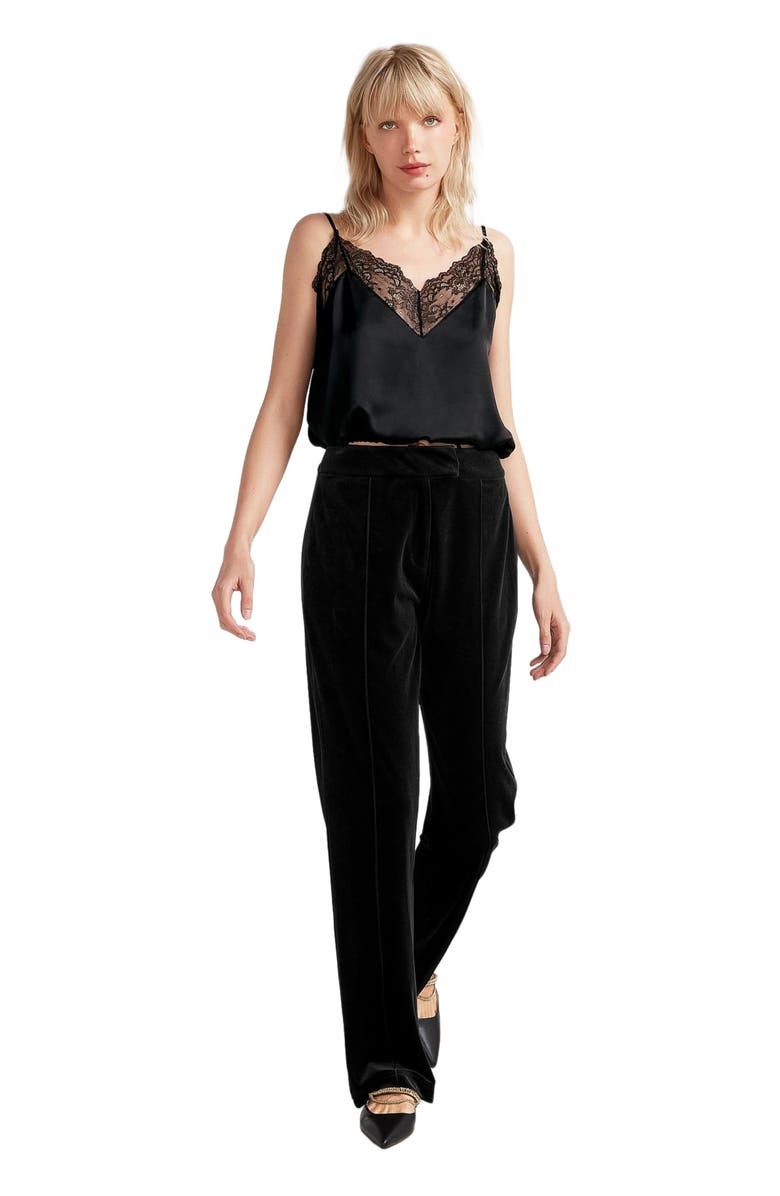 Belle & Bloom Reverie Velvet Pant, Alternate, color, Black