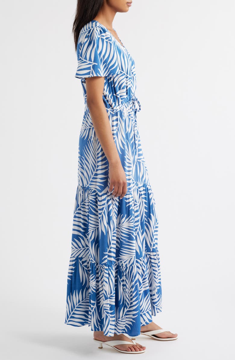 Vince Camuto Palm Print Tiered Maxi Dress, Alternate, color,