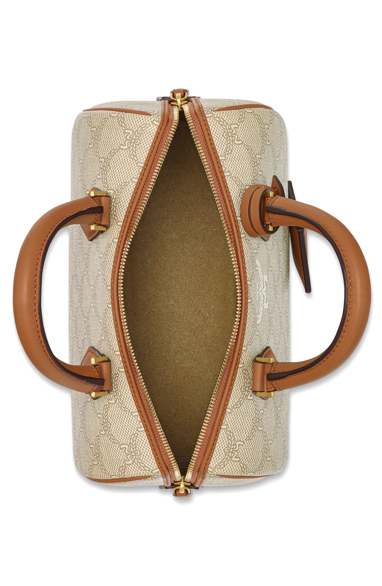 Small Ella Lauretos Boston Coated Canvas Satchel, Alternate, color, OATMEAL