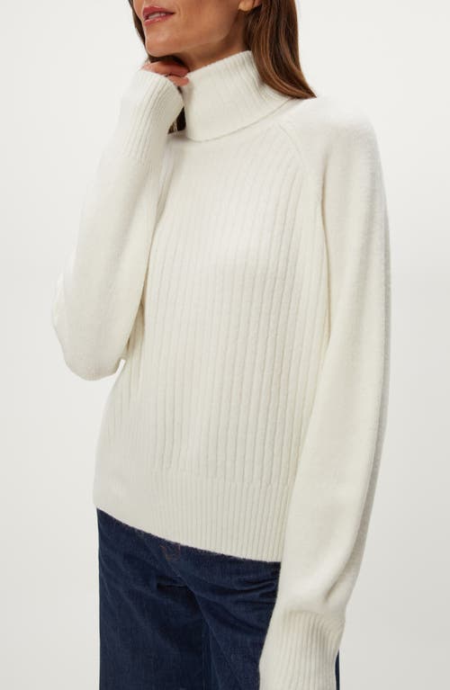 Michael Stars Storm Rib Turtleneck Sweater In White