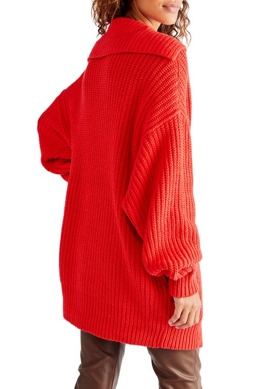 Free People Swim Too Deep Cardigan In Red