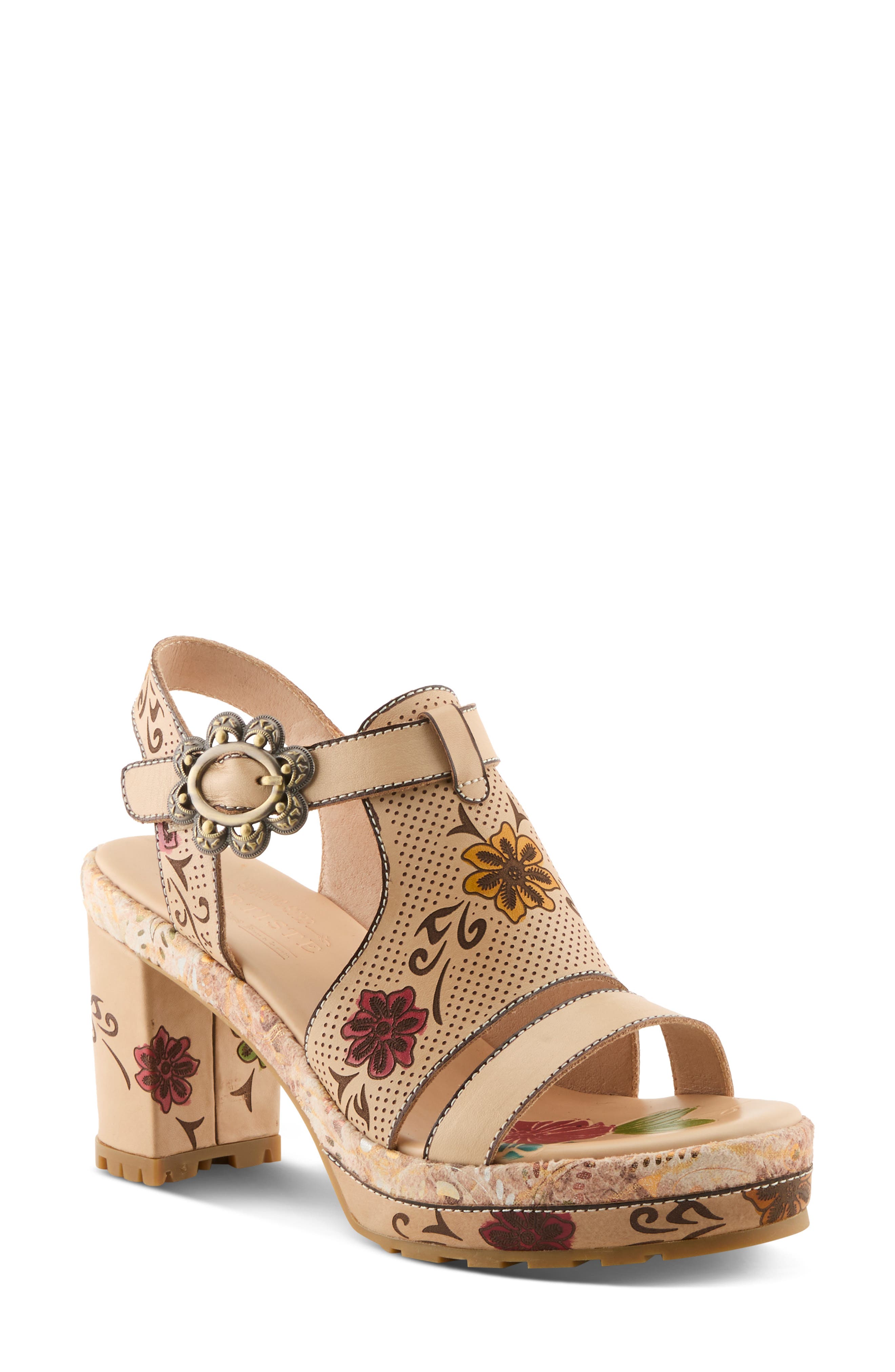 L'Artiste by Spring Step Jawdrop Sandal, Main, color, Beige Multi