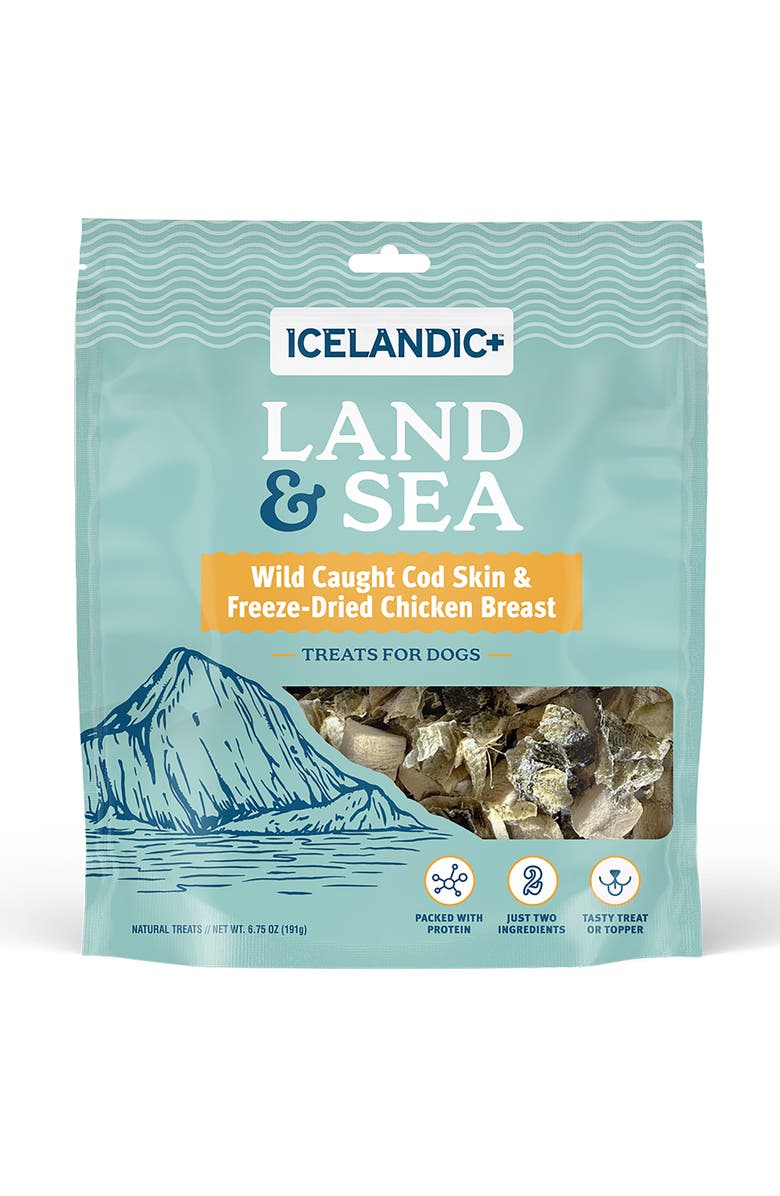 ICELANDIC+ Land & Sea Wild Caught Cod Skin & Freezedried Chicken Breast, Main, color, Multicolored