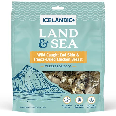 Land & Sea Wild Caught Cod Skin & Freezedried Chicken Breast