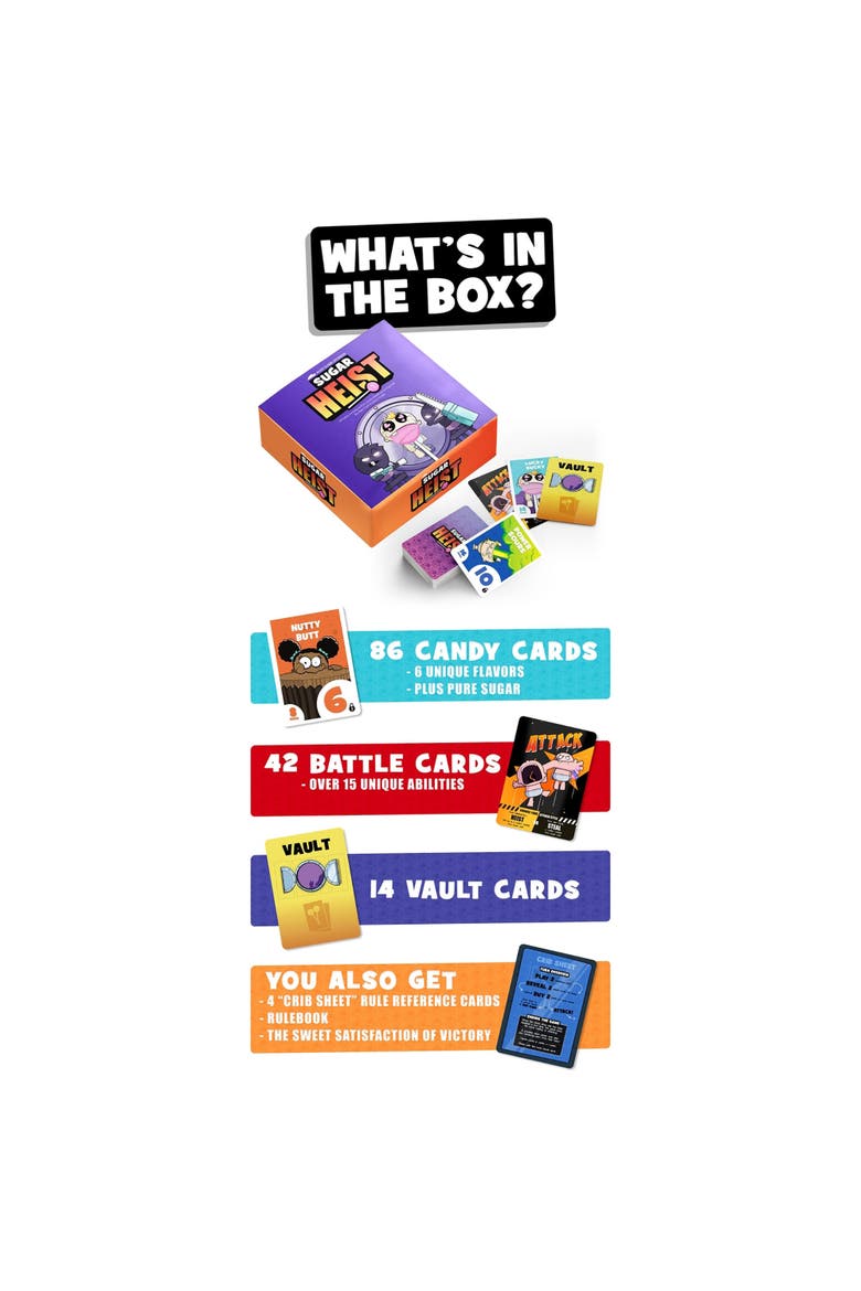 Sugar Heist Strategy Card Game, Ages 12+, Alternate, color, Multicolored
