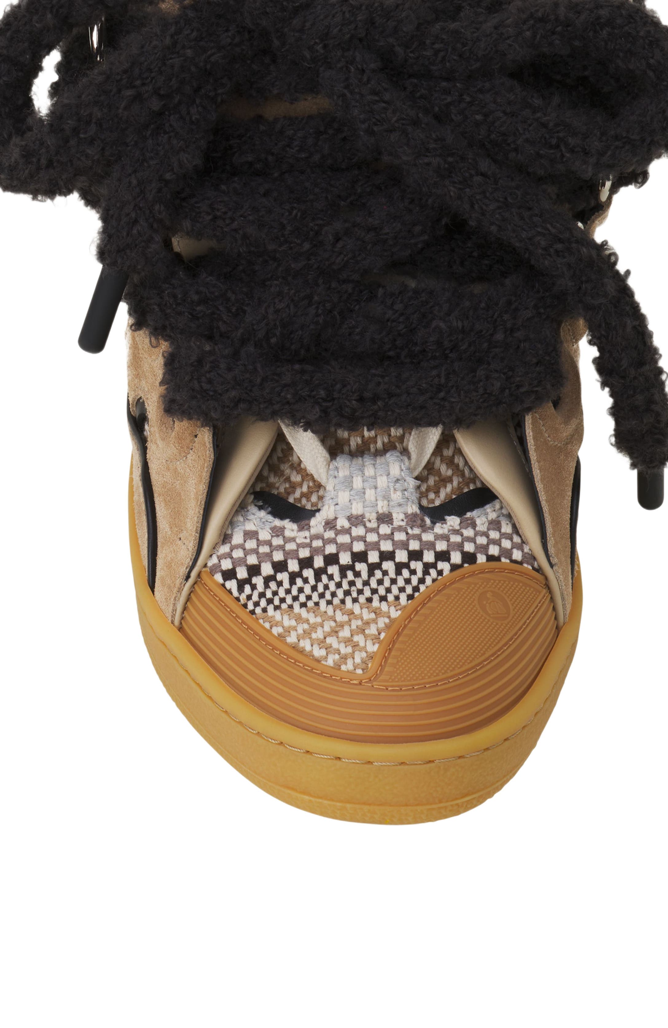 Curb Suede Sneakers With Mesh Laces, Alternate, color, Hemp