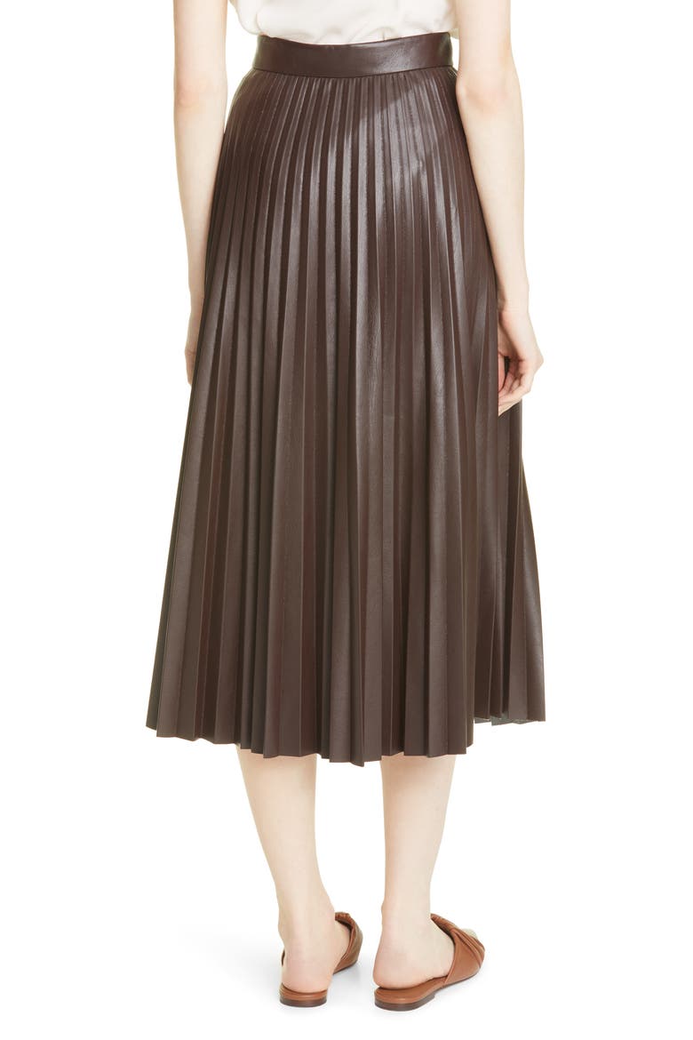 Vaplita Leather Midi Skirt, Alternate, color, CHOCOLATE