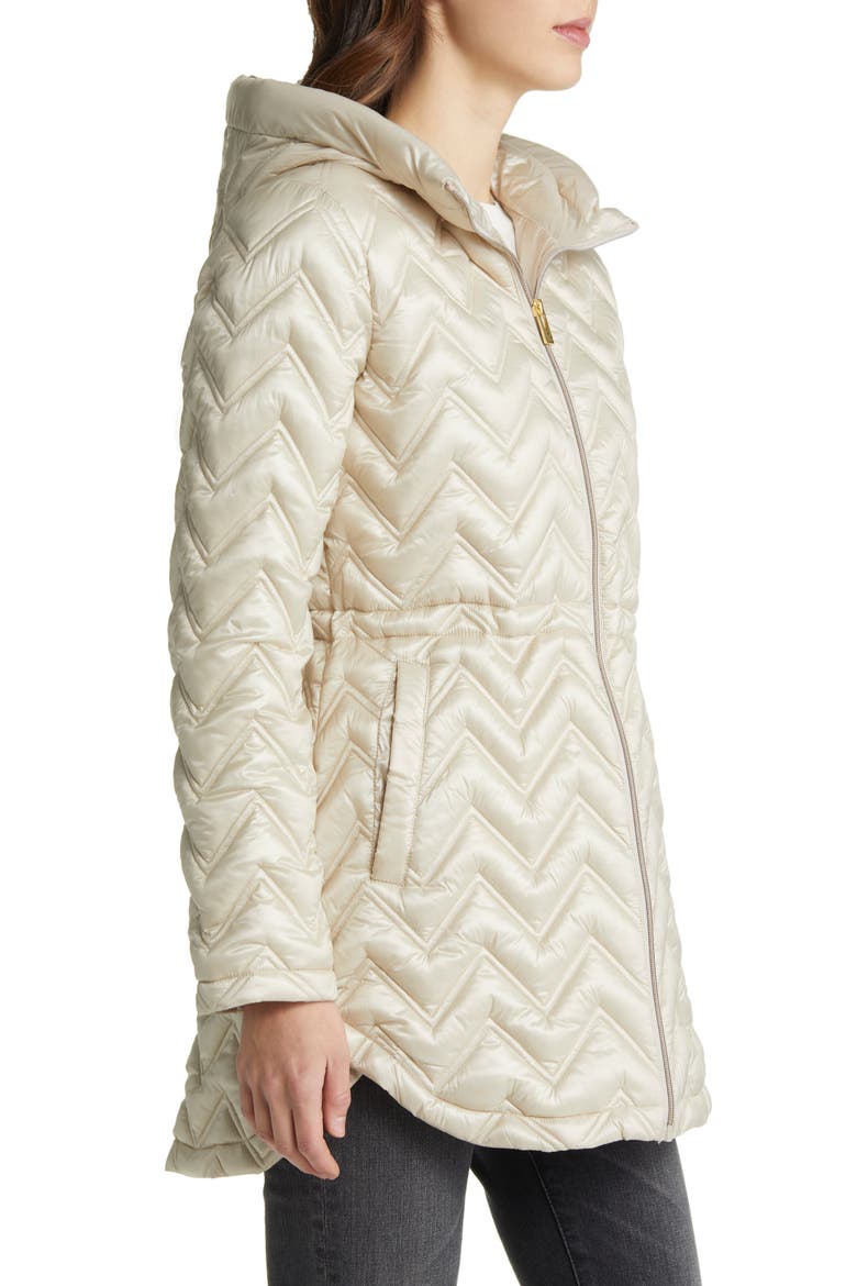 Zigzag Quilt Puffer Jacket, Alternate, color, BISCOTTI