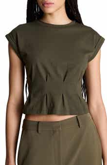 Extended Shoulder Peplum Top