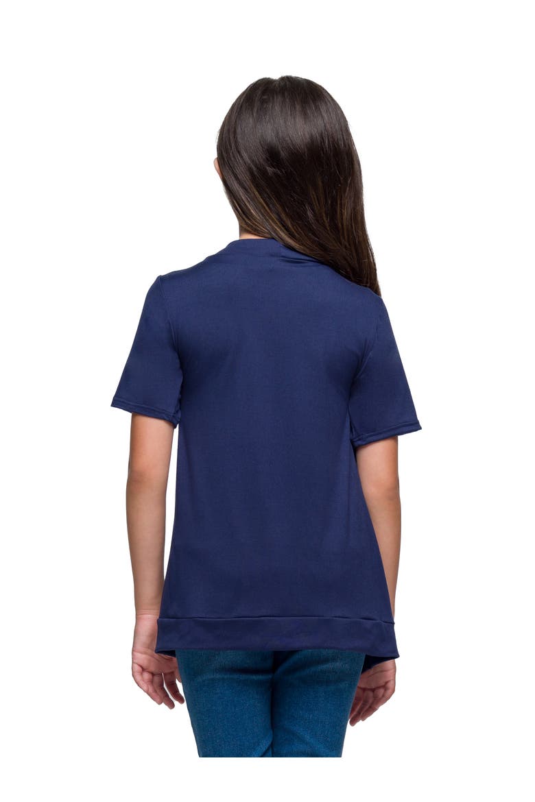 Short Sleeve Open Front Layering Shrug with Pockets, Alternate, color, Navy