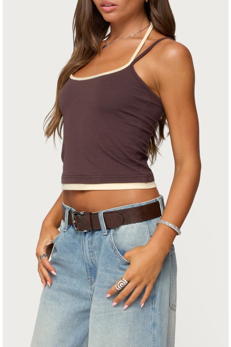 Roya Layered Camisole, Alternate, color, BROWN