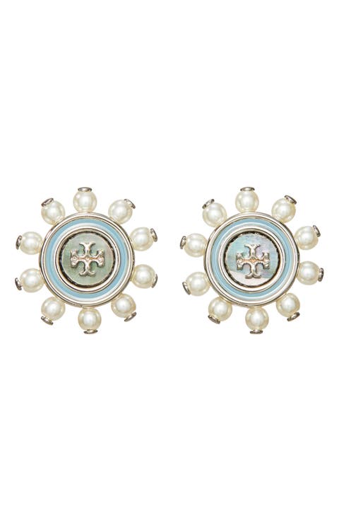 Kira Faux Pearl Stud Earrings